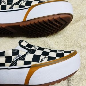 Vans Slip-On Stacked Checkerboard SIZE 7 BUT IM A 7.5 IT FITS COMFORTABLY!